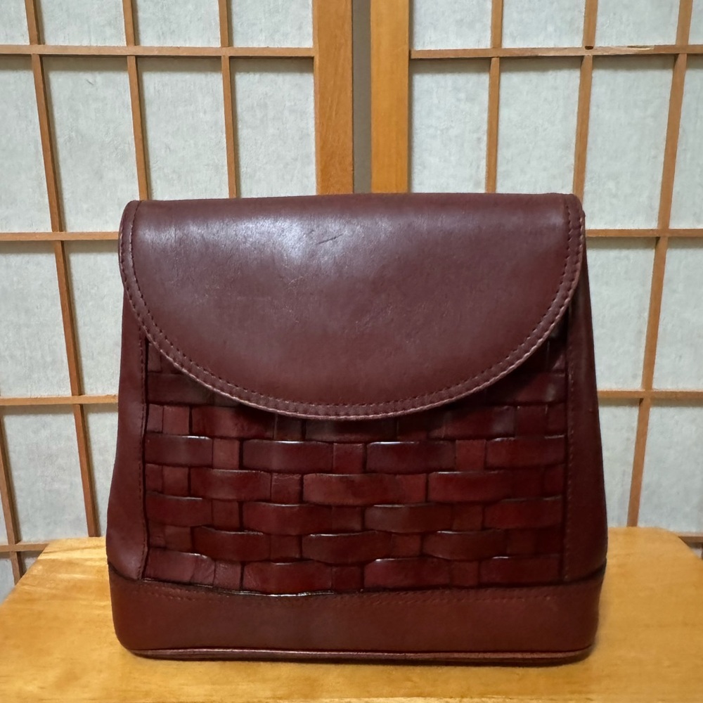 Vintage Etienne Aigner Brown Woven Leather Bag